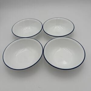 Vintage Corelle True Blue Cafe Blue Cereal Soup Bowls Set of 4